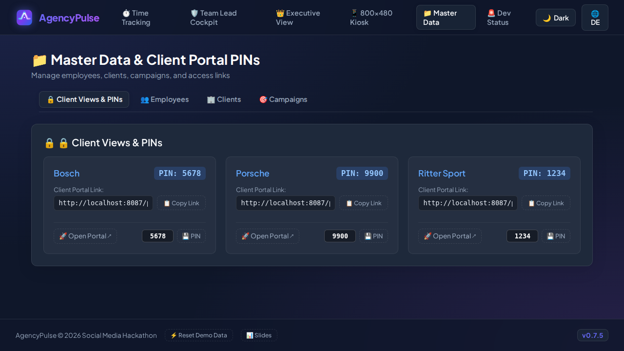 Master data portal views